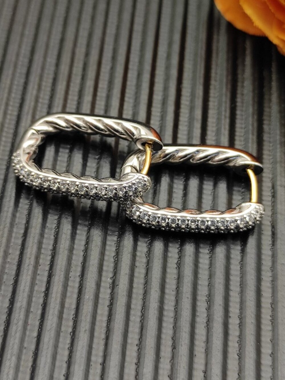 David Yurman 925 Silver Earrings with Original Pouch